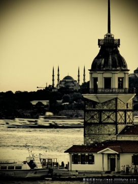 土耳其Istanbul Collection伊斯坦布尔港口海湾夕阳西下傍晚景观摄影