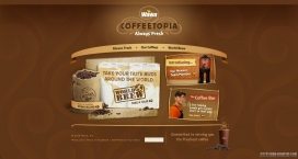 咖啡色酷站截图欣赏之波兰娃娃Coffeetopia咖啡饮料网站