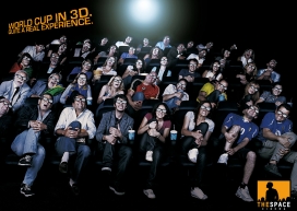 国外The Space Cinema太空影院World cup in 3D世界杯三维平面宣传