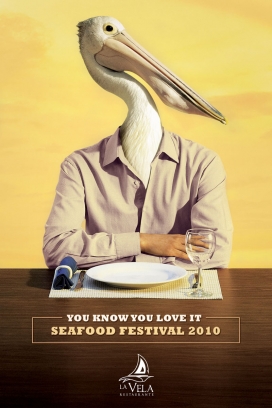 2010国外La Vela年海鲜节美食创意平面广告