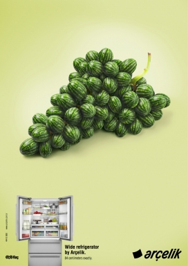 土耳其Arçelik宽冰箱冷藏广告-新鲜的水果84 centimeters exactly.