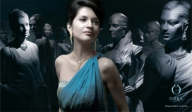 印度ORRA女性首饰珠宝项链戒指平面摄影广告