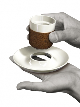 expresso cup & saucer软木陶瓷杯子工业设计