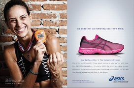 asics跑步鞋平面广告