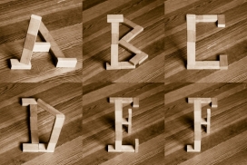欧美Klotz pe Experiment木头雕刻字母字体