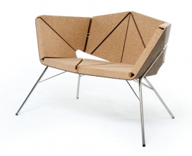 葡萄牙设计工作室-软木几何椅子