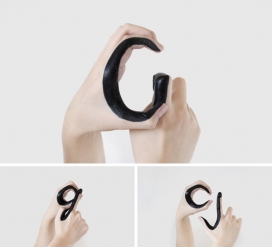 时尚手指组合-毛笔涂鸦字母设计-Handmade Type-美国Tien-Min Liao设计师作品