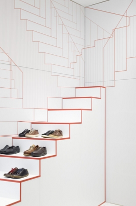 荷兰设计师工作室-法国里昂的鞋子品牌Camper的商店-真假线条