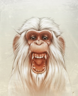 黑猩猩犯人数字油画-捷克Lukas Brezak插画师作品