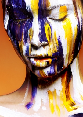Painted人像脸部油漆涂料彩绘-德国Viktoria Stutz摄影师作品