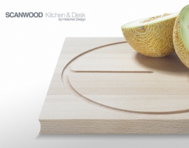 ScanWood纯木砧板盘子厨具设计-丹麦Holscher设计工作室作品