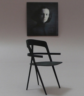 纽约设计师Victor Vetterlein-X形框架和微薄腿的椅子凳子