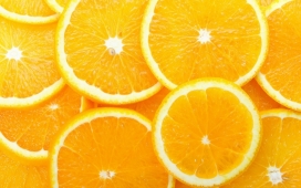 高清晰被切开的脐橙橘子片壁纸