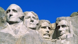Mount-rushmore名人面具山石雕塑