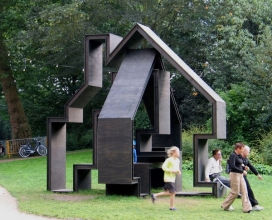 离奇想象力-荷兰公园空架凉亭房屋设计-无论你坐，或爬，都会发现这种独特的建筑-荷兰格罗宁根Gerard de Hoop设计师作品