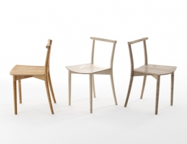 Fishline没有油漆的木椅子-日本家居设计师Nendo作品