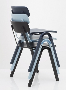 可堆叠的学校木制座椅-伦敦Samuel Wilkinson设计师作品
