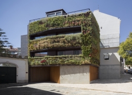 里斯本浓密植物狭隘的联排别墅-Luís建筑师作品，屋顶还带游泳池