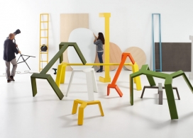 迷笛颜色笨重木结构建筑桌子椅子家居-Sistema Midi设计师作品