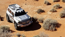 沙漠中华丽的奔驰SUV概念越野车壁纸