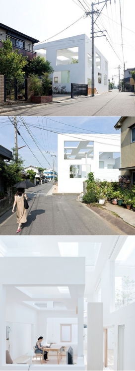 矩形窗墙壁和天花板白色房屋建筑-日本Sou Fujimoto概念建筑设计师作品