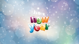 新的一年-高清晰2013New year卡通立体字壁纸​