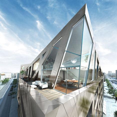 daniel libeskind丹尼尔里伯斯金设计的德国柏林金属几何公寓楼-房屋