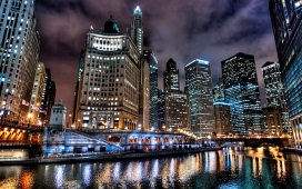 芝加哥之夜-城市夜景
