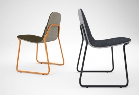 弯曲的钢框架双色调椅子-荷兰Jacob Nitz工业设计师作品