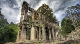 柬埔寨古代图书馆遗址建筑