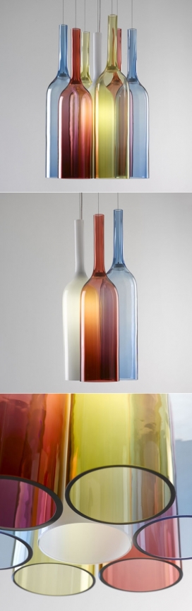 米兰2013-五彩玻璃瓶形吊坠吊灯设计