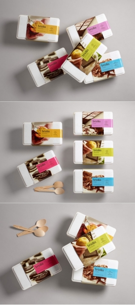 优质健康的Briolla冰淇淋包装-设计的简单和清晰的传达，同时也显示出强大的品味乐趣