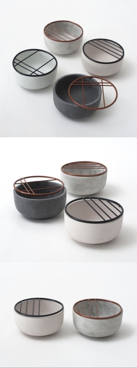 几何线炉碗器皿-德国设计师Hanna Kruse作品