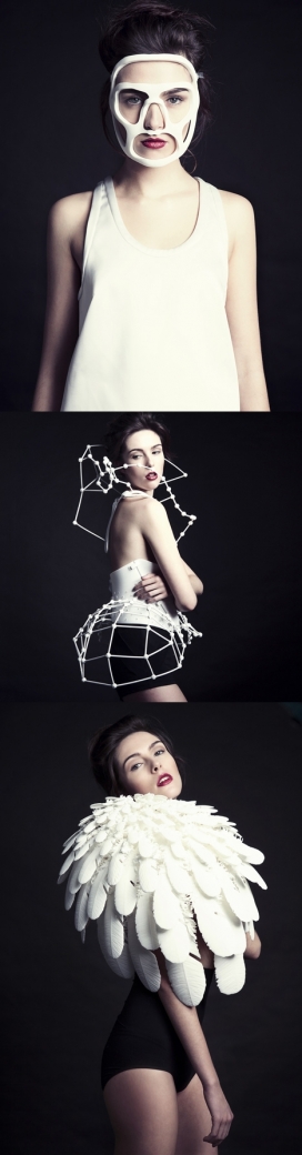 伦敦时装设计凯瑟琳・威尔斯作品-3D印刷的女性时装秀