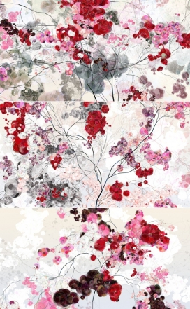 数码艺术花插画-类似梅花树枝
