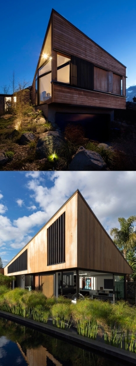 充满异国情调的尖角房子-新西兰建筑工作室Glamuzina作品