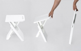 设计精巧的折叠凳-漆木家具，简约的设计