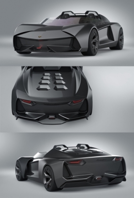 Lamborghini-兰博基尼电动跑车工业设计草稿图
