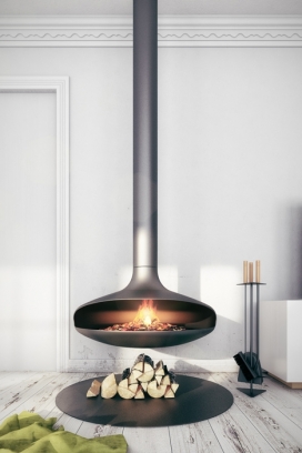 塞尔维亚3D建筑师艺术家Milan Stevanović(米兰斯蒂万诺维奇)创造了一个虚构的纳维亚风格的室内壁炉装饰