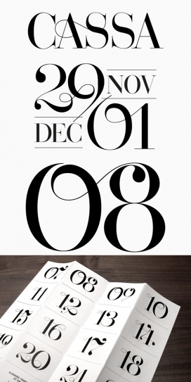 Ajándék Terminal-圣诞花纹字体字母排版设计-为了召唤圣诞节的感觉，设计师使用知名书法装饰