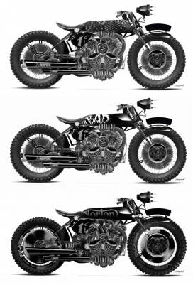 FANTASMAGORIK®烟雾摩托车插画设计