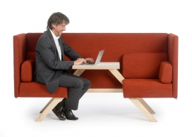 多功能长凳沙发组合-沙发背后隐藏设有一个更高的背部和手臂，可以自由扩展或组合，可以很方便地创造一个舒适的交谈地方
