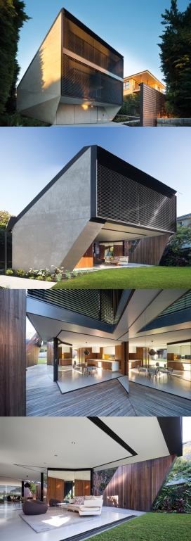 澳大利亚悉尼K别墅屋-采用混凝土和木质为材料，一个安全的世外桃源，一个有趣的生活空间。