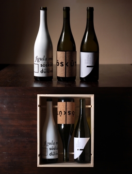 Sóskút葡萄酒-匈牙利设计师AÁgnes Rubik作品-具有较强的排版元素，每一个设计都是精美一致的