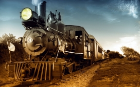 回到过去-老式复古蒸汽机火车壁纸