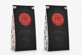 芬卡圣特雷莎硬豆咖啡包装设计-创意总监特雷弗・哈伯德，我们设计了一个真实高端的咖啡品牌，将吸引咖啡鉴赏家，餐馆，和世界各地的供应商