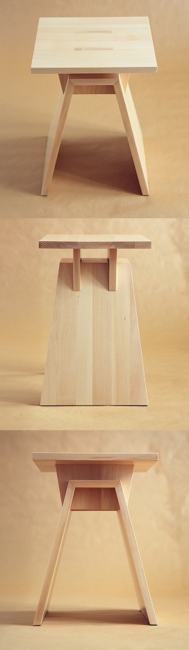 Stool倒梯形木质凳设计