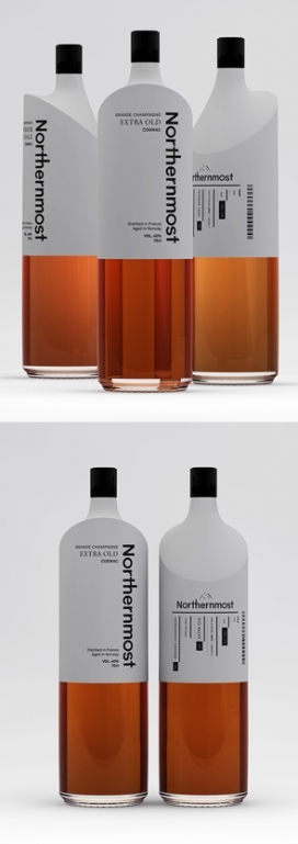 Northernmost Cognac干邑品牌设计-灵感来自于挪威崎岖的西北海岸的山地景观