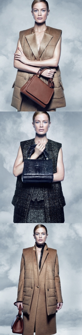卡洛琳墨菲-华丽淑女2014秋季包包时装战役-雅诗兰黛结合意大利品牌的围巾，组成一个大家闺秀手袋时尚秀