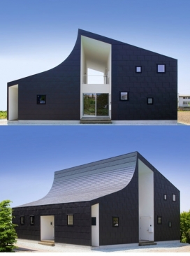 KHT国际皇家建筑的房子-设计师采用曲面对角梁为主梁设计，计划分成两半，以适应用户的不同的生活方式。
